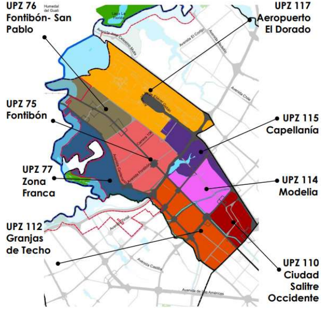 Mapa UPZ Fontibón
